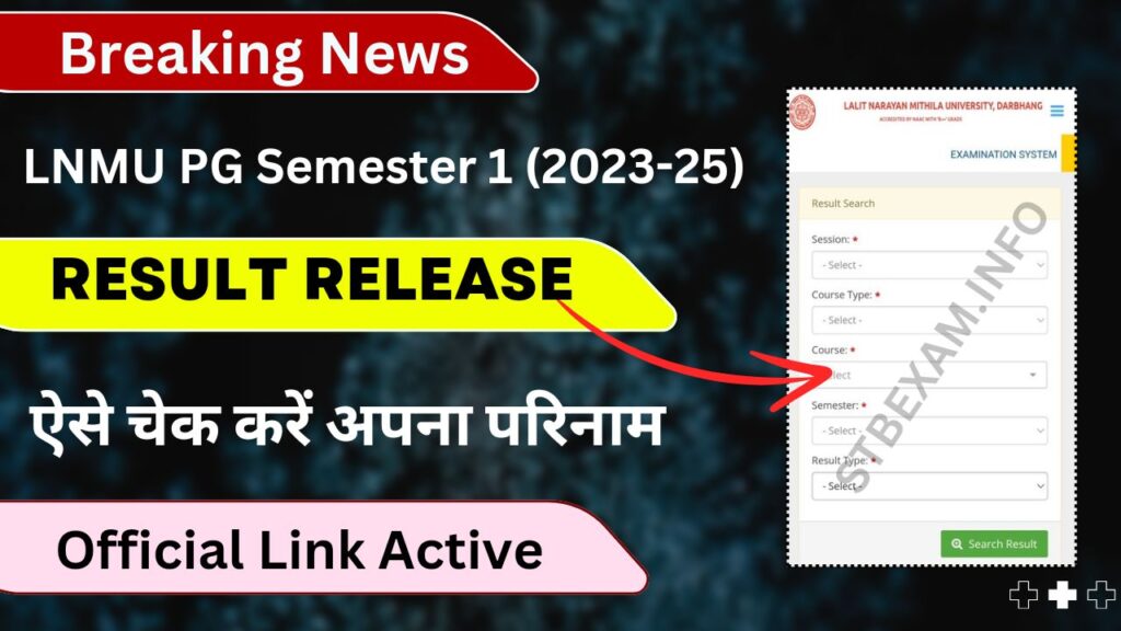 LNMU PG Semester 1 (2023-25) Result